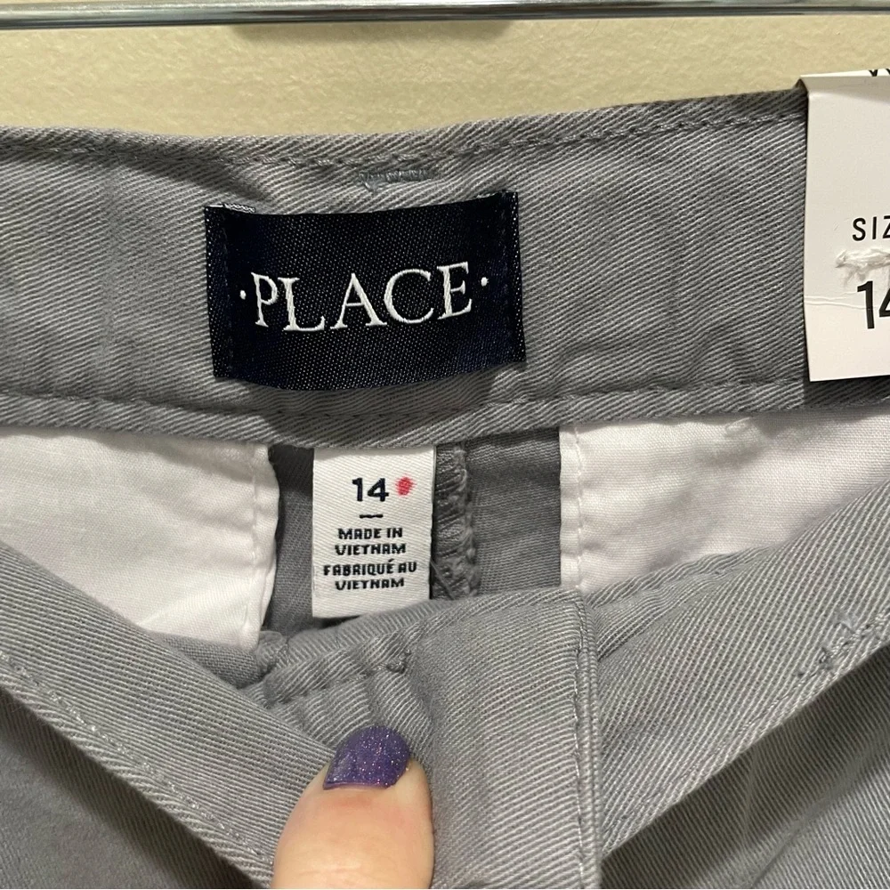 The Children's Place Flat Front Shorts Grey Boy’s Size 14